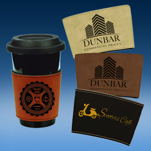 Leatherette Mug Sleeve Beverage Holder-0